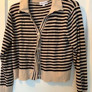 Black and Cream Striped Sweater